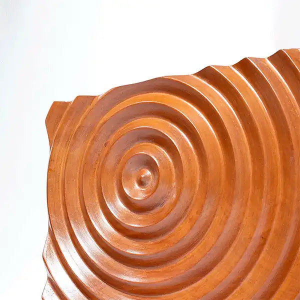Ripples of Bengal: Sculpted Teak Wall Feature