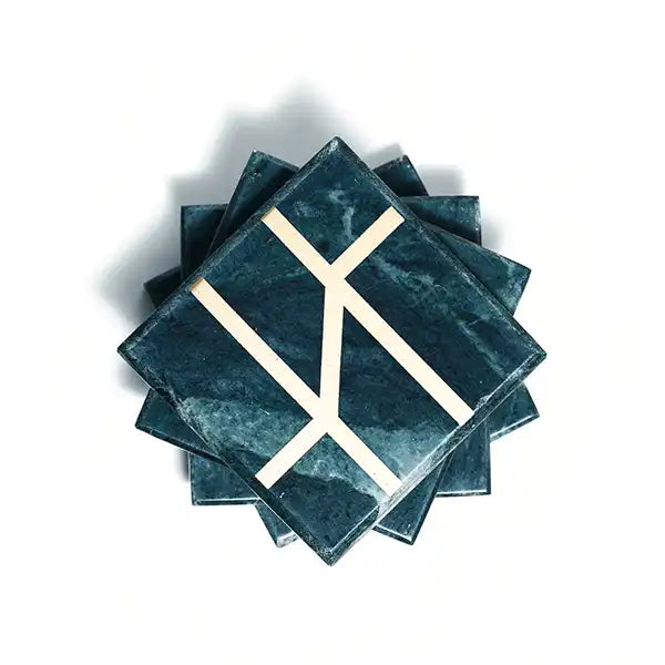 Emerald Vein Coasters (Set of 4)