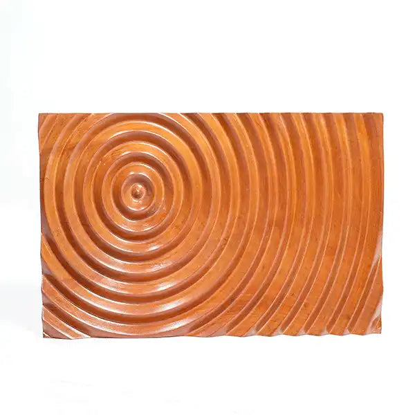 Ripples of Bengal: Sculpted Teak Wall Feature