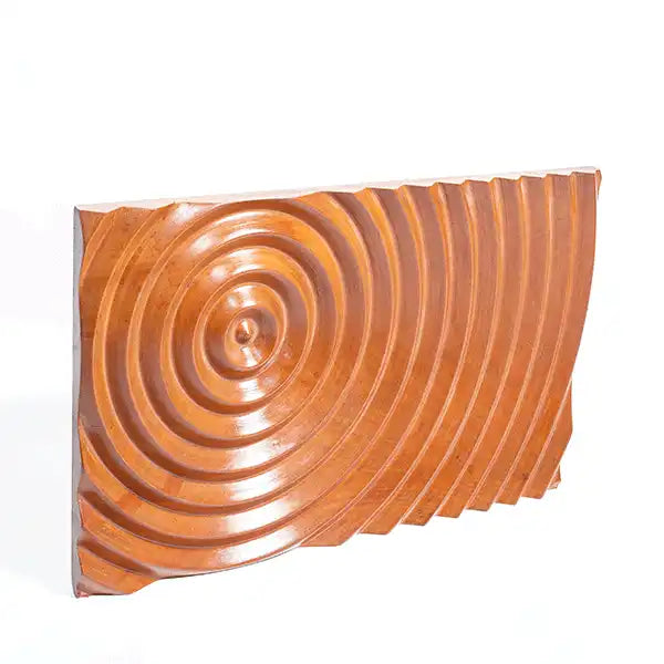 Ripples of Bengal: Sculpted Teak Wall Feature