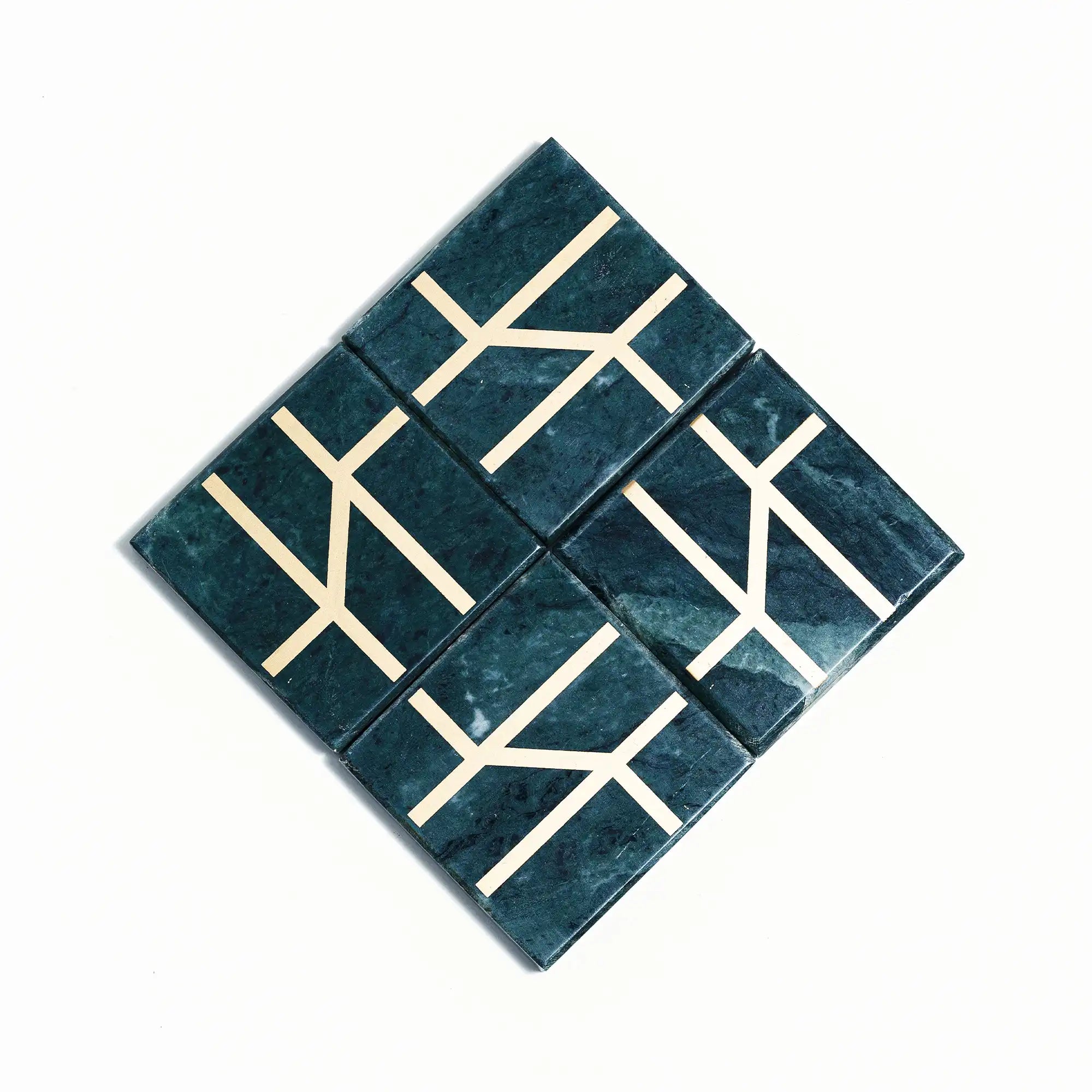 Emerald Vein Coasters (Set of 4)