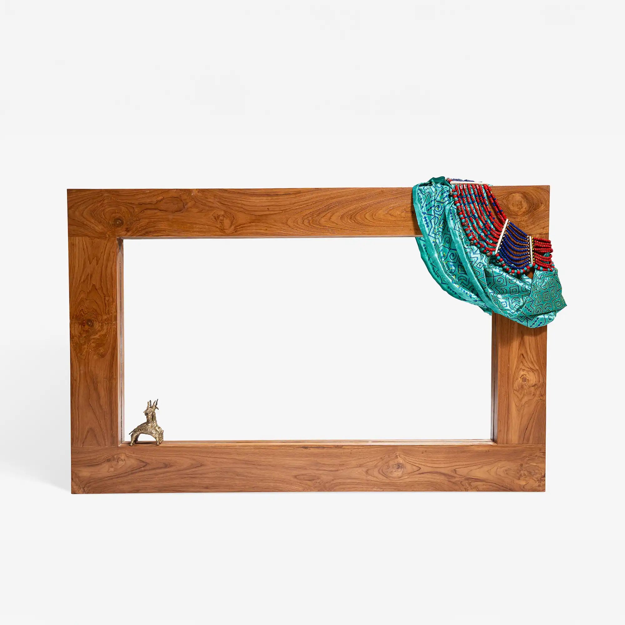The Zamindar Grandeur Teak Mirror