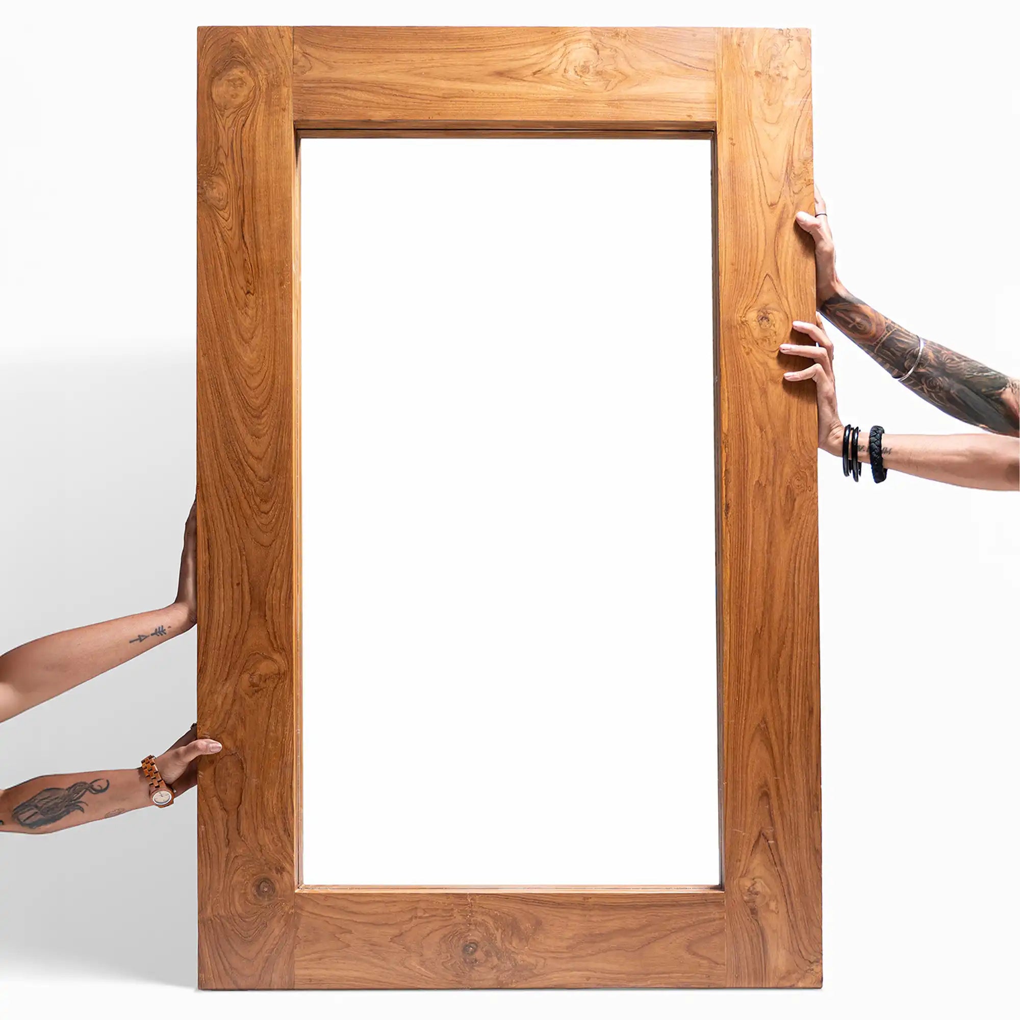 The Zamindar Grandeur Teak Mirror